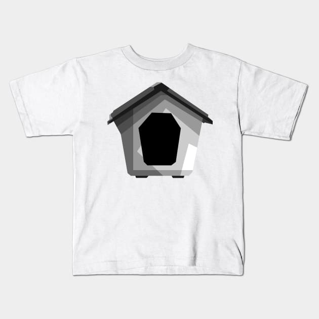 house of the dog grayscale Kids T-Shirt by Rizkydwi